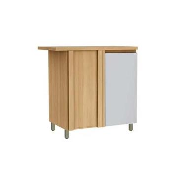Imagem de Gabinete De Cozinha Modulado Allure De Canto C- 1 Porta 93cm Jequitiba-gris Fosco - Lin...