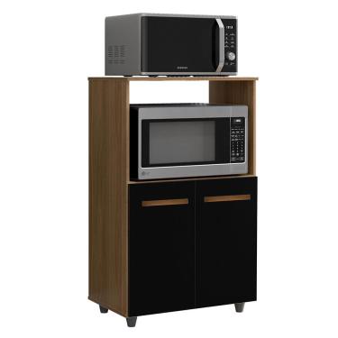 Imagem de Balcão Multiuso 2 Fornos 60 Cm Tais Savana Preto Mobbs Savana