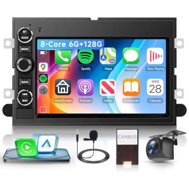 Imagem de Orderich Rádio automotivo de 8 núcleos 6G + 128G para Ford F150/F250/F350 2004-2014 Fusion Taurus MKX, tela sensível ao toque de 17.8 cm com câmera de backup sem fio CarPlay Android Auto DSP Bluetooth