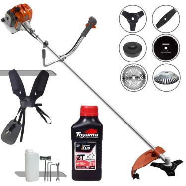 Imagem de Roçadeira Tekna RL430ACNTK À Gasolina 43cc 1,7HP 6 Em 1 Com Carretel + Faca 2 Pontas, 3 Pontas, 40 Dentes e 80 Dentes + Escova de Aço + ÓLEO TOYAMA