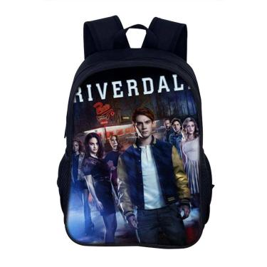 Imagem de Mochila escolar Riverdaless Anime Nylon 30x16x40cm para crianças