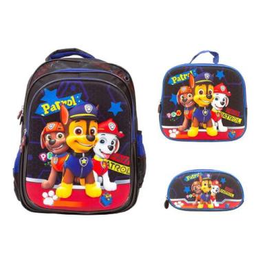 Imagem de Kit Mochila Infantil Masculina Patrulha Canina Costas Grande - TOYS 2U