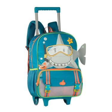 Imagem de Mochila De Rodinhas Tubarão Escolar Infantil Com Estampa Interativa Al