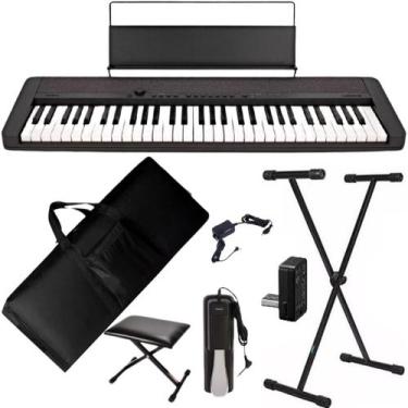 Imagem de Teclado Casio CT-S1 61 teclas Bluetooth Preto + Suporte + Capa + Pedal
