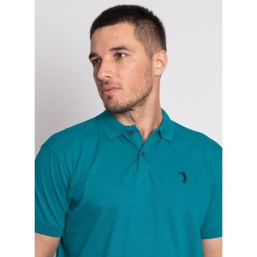Imagem de Camisa Polo Aleatory Piquet Stretch Turquesa-Masculino