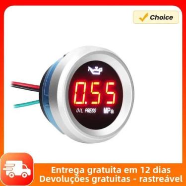 Imagem de Manômetro Digital De Pressão De Óleo Para Carro E Moto Com Alarme Inte