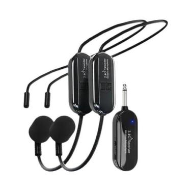 Imagem de Conjunto De Microfone Lavalier Sem Fio Montado Na Cabeça Com Transmiss