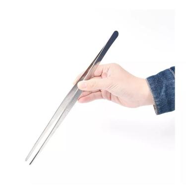Imagem de Pinça Culinária Inox Profissional 30cm Mimo Style Pegador De Cozinha Para Alimentos Gastronomia Decoração Pratos