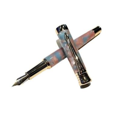 Imagem de Caneta-tinteiro De Resina Acrílica Azul, Irídio, 0,38 Mm, Acabamento E