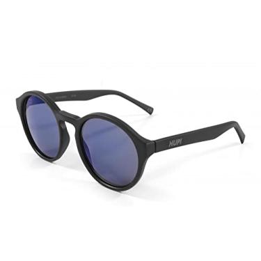 Imagem de Óculos de Sol HUPI KONA Preto Fosco - Lente Azul Espelhado, Cor: PRETO
