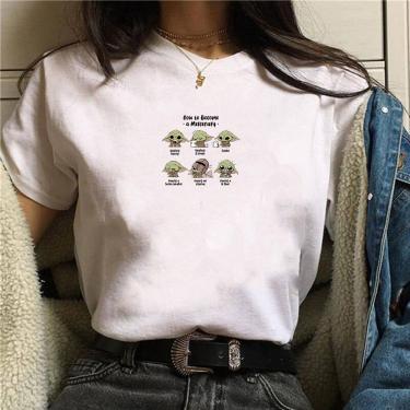 Imagem de Camiseta feminina blusa tumblr algodao bebe yoda mandalorian desenho