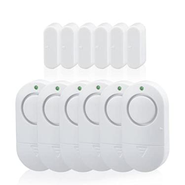 Imagem de Alarmes de porta de janela, dedos dos pés, 120 DB Alarmes de piscina para porta, 2020 Mais Novo Sensor de ímã branco Alarmes de segurança