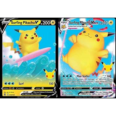 Imagem de Surf Pikachu V & Vmax 008/025 e 009/025 - Celebrações - Pokemon Ultra Rare Lot - 25º aniversário -