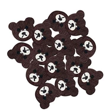 Imagem de harayaa Botões de Madeira com Forma de Urso de 50 Peças, 2 Buracos, Botões de Costura de Madeira com Fundo de Backup, Grânulos para álbuns de Tricô