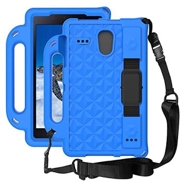 Imagem de Estojo de Capa Tablet Case para Samsung Galaxy Tab 4 8.0" T330 / T331, CRIANÇAS INFORMAÇÕES IMPORTANTES À Prova de Choque Eva. Suporte de cabo de proteção e alça de ombro Capa protetora (Color : Blu