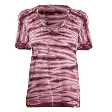 Imagem de Johnny Was Camiseta Calme Purple Tie Dye com gola V, Taupe quente, P