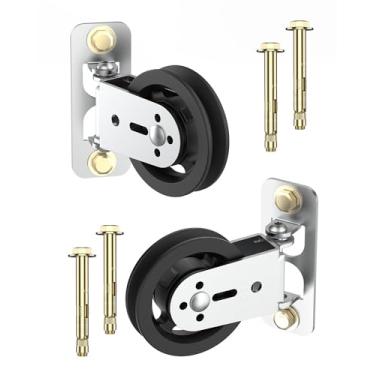 Imagem de Mixizigoz Blocos de polia para academia, roda de polia fixa de 88 mm para montagem na parede, rotação de atualização de 180 graus, rolamento de carga 136 kg, roda giratória resistente para sistema