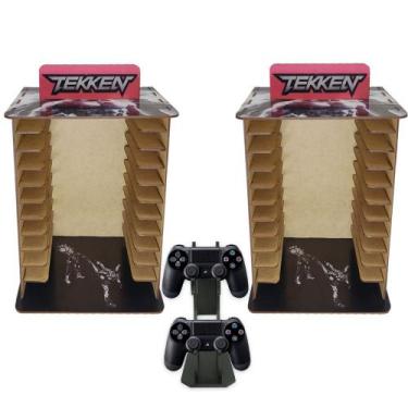 Imagem de Kit 2 Porta 11 Jogos Físico Gamer Tkk + Suporte Controle 22x16,3x29,4 