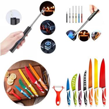 Imagem de Kit Melhor Mãe do Mundo: Acendedor de Fogão Elétrico + Kit de Facas de