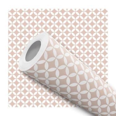 Imagem de Papel de Parede Vinílico Mosaico Geométrico Nude Cozinha 10m - Signmaq