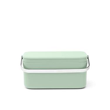 Imagem de Brabantia Lata de sobras de cozinha com tampa que fica aberta e alça de aço inoxidável para compostagem de resíduos de alimentos, (0,48 gal), verde jade