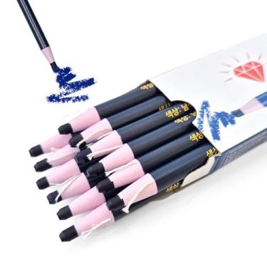 Imagem de COELO Marcadores chineses destacáveis, azuis, 12 unidades (dúzias), lápis de marcação de graxa, marcadores de cera de cor única, giz de cera para desenho, madeira, papel, tecido, plástico, canecas,