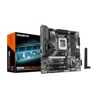 Imagem de GIGABYTE Placa mãe B860M Eagle Plus WIFI6E Intel Core Ultra (Série 2) LGA 1851, mATX, DDR5, 2X M.2, PCIe 5.0, USB-C, WIFI6E, LAN 2,5GbE, EZ-Latch