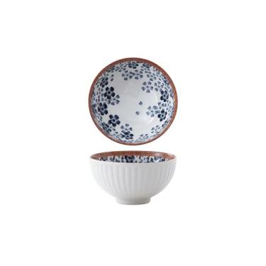 Imagem de Tigela de arroz com padrão japonês criativo e personalizado, tigela de molho de sobremesa de restaurante retrô em casa - flor de cerejeira romântica de 11,4 cm