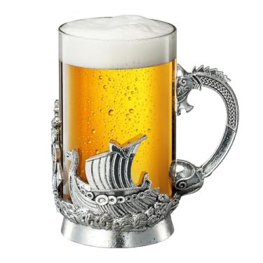 Imagem de Copo Viking & Mythological Pewter Beer & Water Beber - 510.3 g ÚNICO - Pint, Whisky, Rum & Scotch Glass, elegante, copo de cristal medieval, caneca, cálice, presentes para homens e mulheres, vidro à