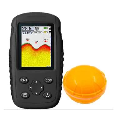 Imagem de Sensor Sem Fio Fish Finder Fish Finder Com Tela Colorida HD, Para Pesca Recreativa Em Docas, Praias Ou Bancos Detecte Com Precisão Localização Cardumes Peixes(Black)