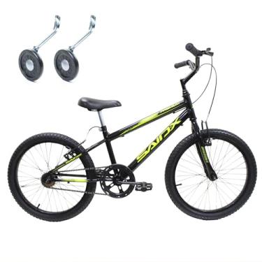 Imagem de Bicicleta Aro 20 Infantil Saidx Premium Bike Freios V Brake Aro em Alumínio Feminina e Masculina Com Rodinhas (Preto e Amarelo)