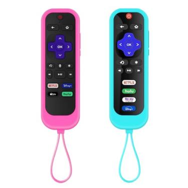 Imagem de Gavyqier Pacote com 2 capas para controle remoto Roku, capa de bateria para TCL Roku Smart TV, controle remoto de substituição universal capa de silicone