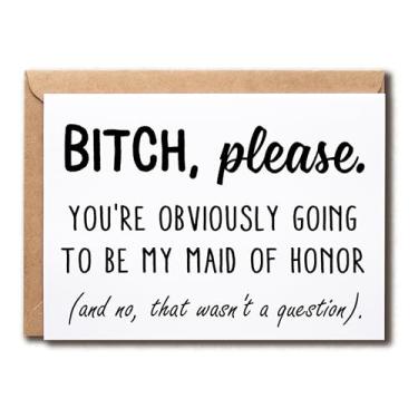 Imagem de SNHDesign Cartão You're Obviously Going To Be My Maid Of Honor - Proposta de dama de honra - Ocasião de casamento