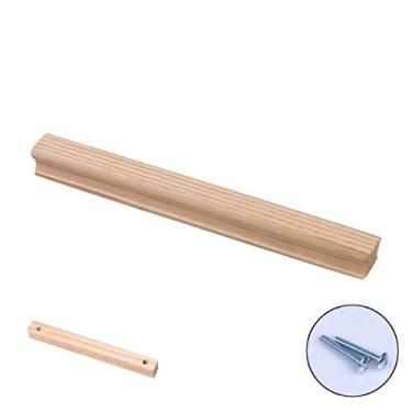 Imagem de Puxador longo de madeira maciça para porta de cinzas, puxador de madeira para armário de armário de gaveta de armário, puxador de móveis de cozinha, puxador de maçaneta de armário de bar, óleo de cera