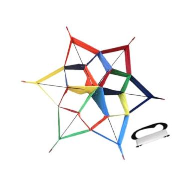 Imagem de oshhni Brinquedo de pipa em formato hexagonal, fácil de pilotar, leve, para a família, cor brilhante, para iniciantes no parque, quintal, crianças, adultos,