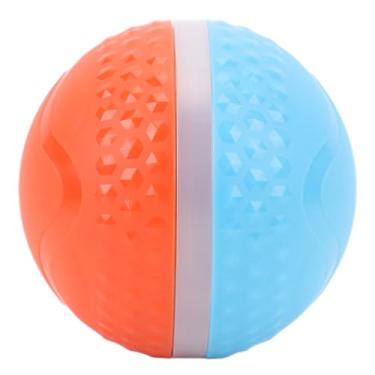 Imagem de Brinquedo Interativo de Bola de Cachorro, Cão Divertido Bola Interativa Rolamento Automático Movimento Recarregável Começa Com a Luz LED Externa (Azul claro e laranja)