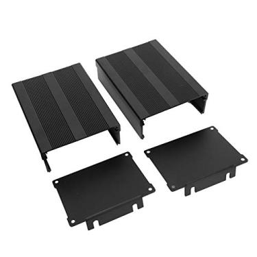 Imagem de Caso de Projeto de Liga de Alumínio Placa de Circuito de Energia Eletrônica Dividida GPS Em Preto Oxidado Com Jato de Areia 57x76x100mm Jateamento e Tratamento de Oxidação