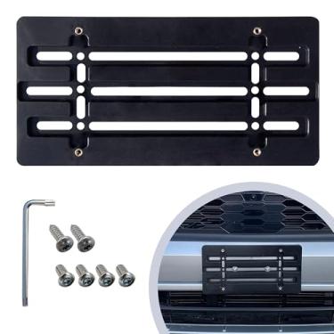 Imagem de Suporte de placa de carro de para-choque dianteiro para Mitsubishi 2000-2023, conjunto de suporte de placa com 6 parafusos e kit de chave de fenda exclusivos, kit de montagem de etiqueta de licença, suportes de placa de qualidade, acessórios de carro premium