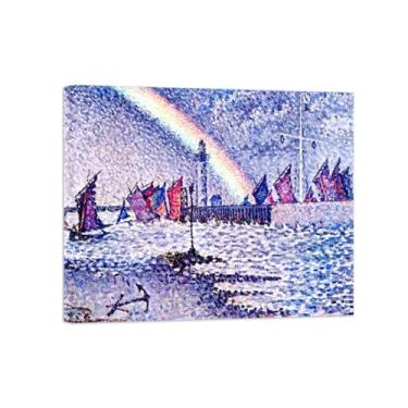 Imagem de Paul Signac Famosas Pinturas-Impressas em Tela-Entrada para a porta-Moderno Pôster Decoração Sala de Estar e Quarto 20x25cm8x10in Tela Embrulhada