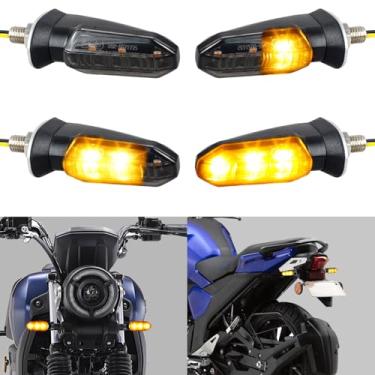 Imagem de NTHREEAUTO Luz de seta LED para motocicleta, sinais de seta dianteiros e traseiros, sequenciais, pisca-piscas âmbar compatíveis com motocicleta, scooter, quadriciclo cruiser, off-road touring - 4