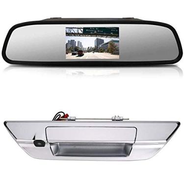 Imagem de Câmera traseira de carro com alça traseira de estacionamento, câmera HD à prova d'água para caminhonete Toyota Hilux 8 MK8 Masters OX AN120 AN130 Revo Recco/Invincible 50 2015-2019 (com espelho