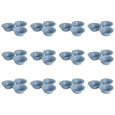 Imagem de Sterilite Conjunto de três tigelas de 590 ml, tigelas de plástico reutilizáveis para cereais, sopa, arroz ou lanches, seguro para lava-louças e micro-ondas, azul, pacote com 12