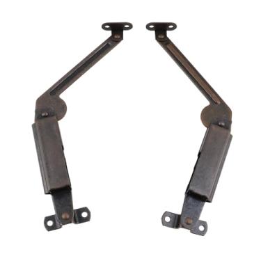 Imagem de T Tulead 1 par de dobradiças de suporte de tampa de ferro macio para fechar, dobradiça dobrável de ferragens para esquerda + direita, com parafusos, para armário, caixa de ferramentas, caixa de