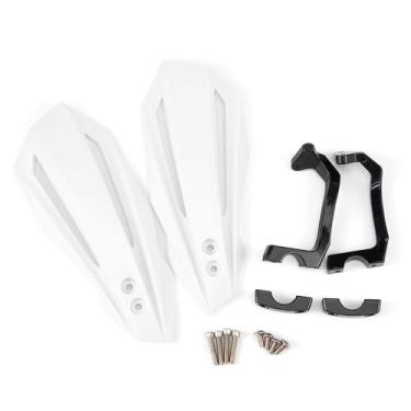 Imagem de Protetores de mão de motocicleta Protetores de mão para bicicleta suja universais 7/20.3 cm 22 mm e 1/20.3 cm 28 mm protetor de guidão de motocicleta (branco)