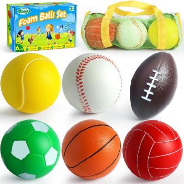 Imagem de Conjunto de mini bolas esportivas Billeeit para crianças de 1 a 3 anos