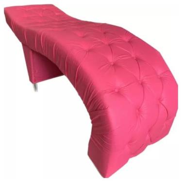 Imagem de Maca para Estética Luxo Rosa Pink Tecido Sintético com Capitone Estofa