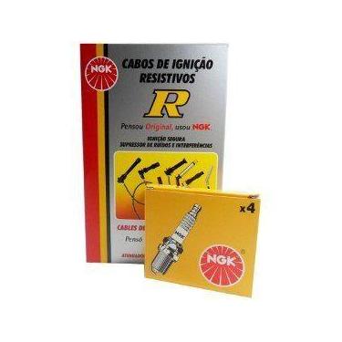 Imagem de KIT CABO IGNIÇAO + 4 VELAS IGNIÇÃO - Santana Quantum 1.6 1.8 2.0 1989 
