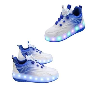 Imagem de Tênis Infantil/Juvenil com Rodinhas e Luz LED Recarregável USB – Disponível do nº 27 ao 37 – Envie mensagem após a compra com o tamanho desejado (Tabela em cm abaixo)