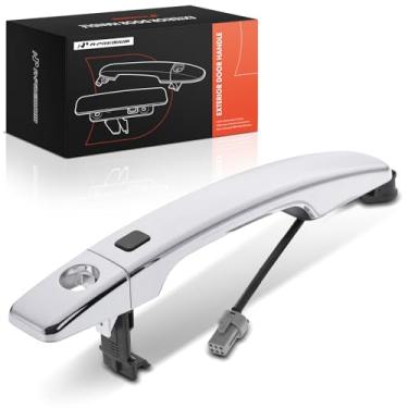 Imagem de A-Premium Maçaneta externa frontal do lado do motorista ou do passageiro com fechadura compatível com Kia Soul 2014-2019, com sistema de entrada inteligente, prata