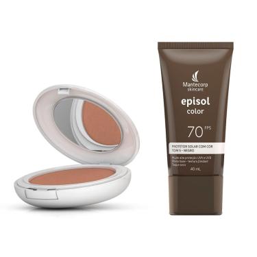 Imagem de Kit 1 Protetor Solar Episol Color Pele Negra T5 FPS 70 Loção com Efeito de Base 40g
